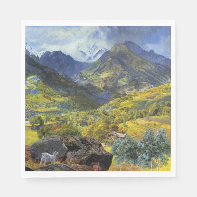 Serviette En Papier Val d'Aoste (Paysage alpin italien Majestueux) (Devant)