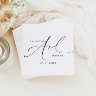 Serviette En Papier VALENTINA Chic Elegant Calligraphie Script Mariage