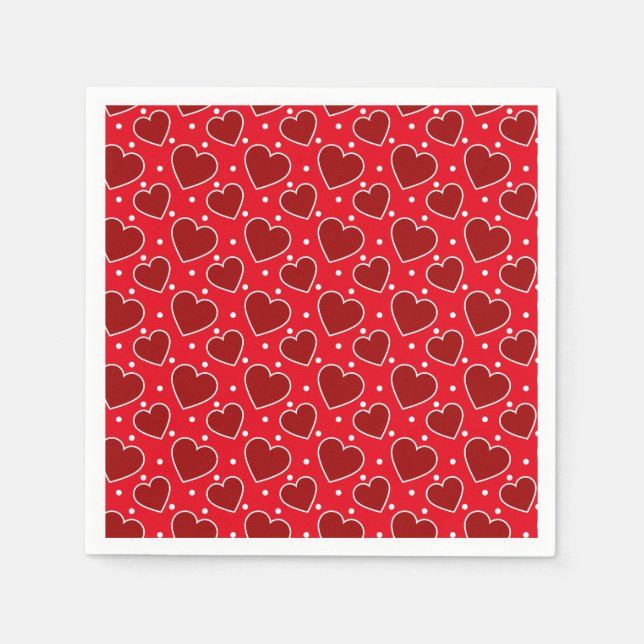 Serviette En Papier Valentine Hearts Paper Napkins (Devant)