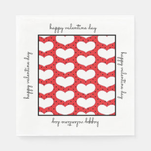 Serviette En Papier Valentines Coeurs et Papier Pois Napkin