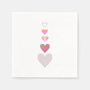 Serviette En Papier Valentine's Day Hearts Simple Motif mignon