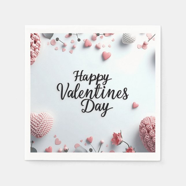 Serviette En Papier Valentines papier jour Napkin (Devant)