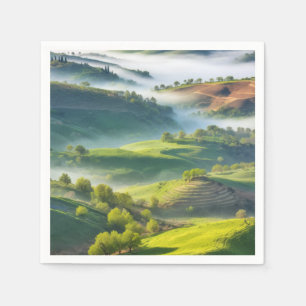 Serviette En Papier Vallée Nature Extérieur Paysage Calme Tranquille