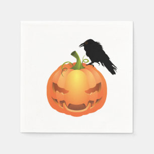 Serviette En Papier Vampire Jack olantern avec Corbeau