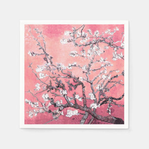 Serviette En Papier Van Gogh Almond Blossom pêche rose
