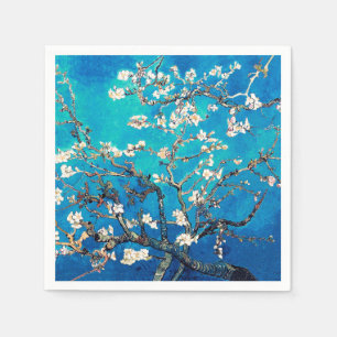 Serviette En Papier Van Gogh Almond Blossoms brillant Turquoise