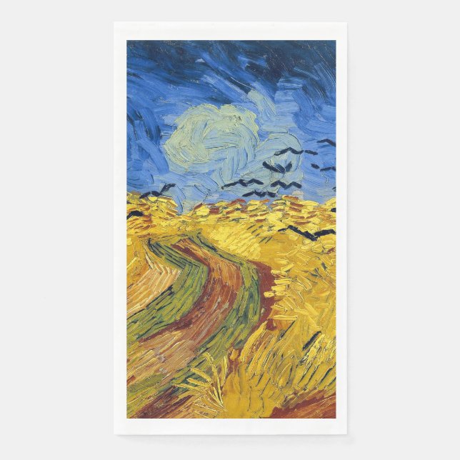 Serviette En Papier Van Gogh Champs de blé Impressionniste Peinture (Devant)