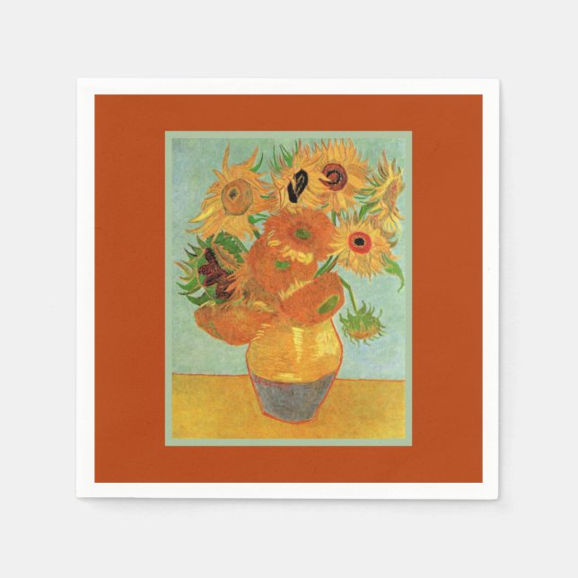 Serviette En Papier Van Gogh - Douze serviettes de tournesol (Devant)