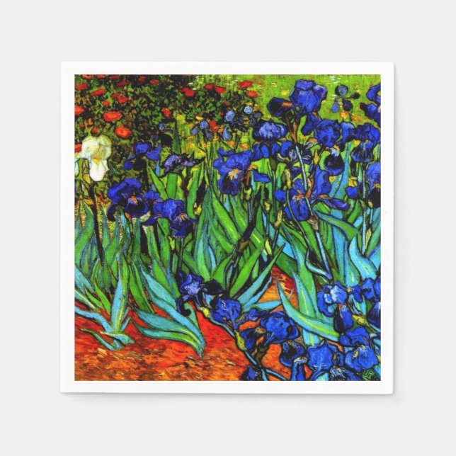 Serviette En Papier Van Gogh - Irises, (Devant)