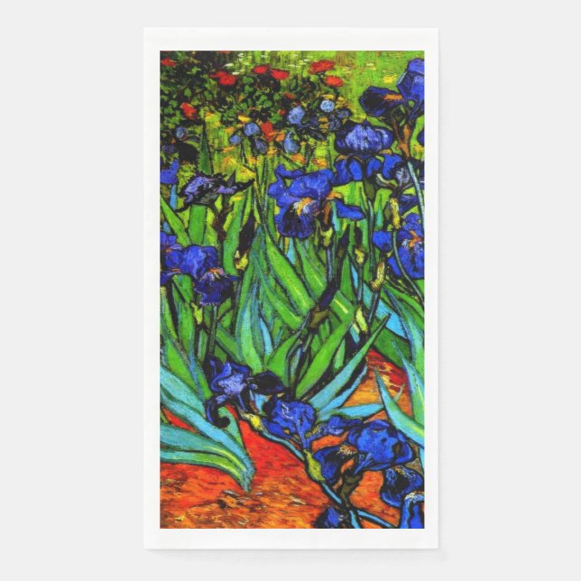 Serviette En Papier Van Gogh - Irises, célèbre peinture, (Devant)