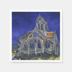 Serviette En Papier Van Gogh L'église d'Auvers Ciel Bleu Art