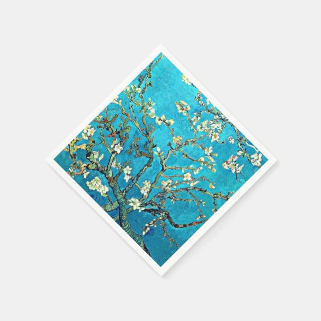 Serviette En Papier Van Gogh - Succursales aux fleurs d'amandes (Coin)