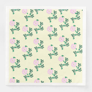 Serviette En Papier Vanille Rose Fleur Pastel Pink Motif