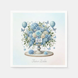 Serviette En Papier Vase florale bleu blanc