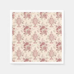 Serviette En Papier Vases Floraux Rose Élégants et Fantaisistes