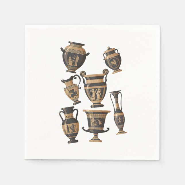 Serviette En Papier Vases grecques Poterie Céramique Porcelaine Hobby  (Devant)