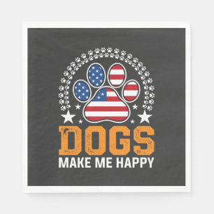 Serviette En Papier Vecteur d'empreinte de patte de chien patriotique
