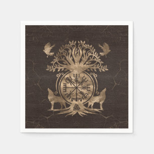 Serviette En Papier Végétarienne - Ornement de boussole viking