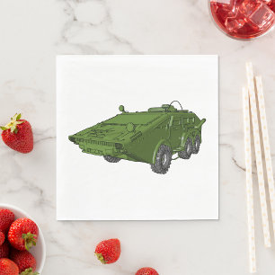 Serviette En Papier Véhicule militaire blindé vert
