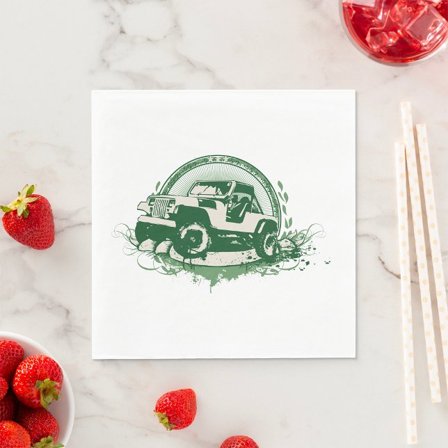 Serviette En Papier Véhicule routier vert (Créateur téléchargé)