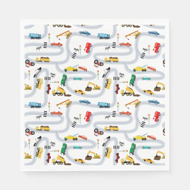 Serviette En Papier Véhicules de transport Voitures et Camions Trafic  (Devant)