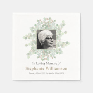 Serviette En Papier Veillée Funéraire Mémorial Funérailles Eucalyptus 