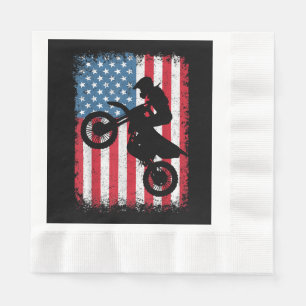 Serviette En Papier Vélo de Dirt Drapeau Américain Motocross Biker Hom