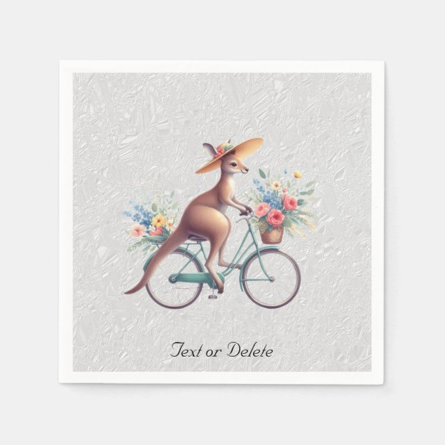 Serviette En Papier Vélo floral Kangaroo serviettes (Devant)