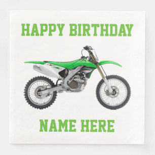 Serviette En Papier Vélo vert Dirt Anniversaire Sport serviettes