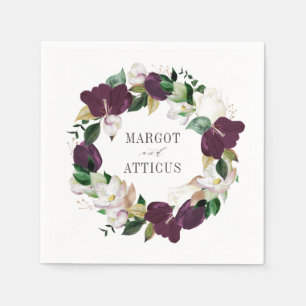Serviette En Papier Velvet Magnolias Mariage personnalisé Napkin
