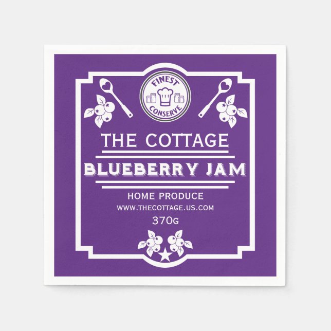 Serviette En Papier Vendeur de confiture Blueberry (Devant)
