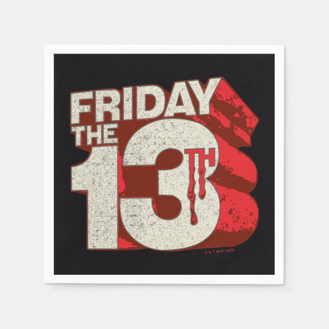 Serviette En Papier Vendredi 13 | Logo 3D empilé saignant (Devant)