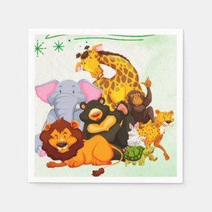 Serviette En Papier Venez Rejoindre Le Pack Safari Animal Party