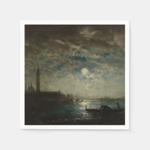 Serviette En Papier Venise et le Campanile au Clair de Lune