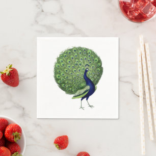 Serviette En Papier Ventilateur Open Peacock