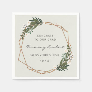 Serviette En Papier Verdure du cadre doré moderne Graduation géométriq
