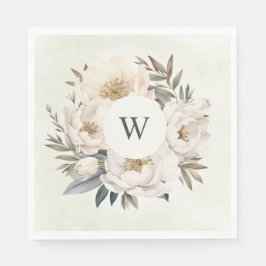 Serviette En Papier Verdure rustique Blanc Floral Mariage
