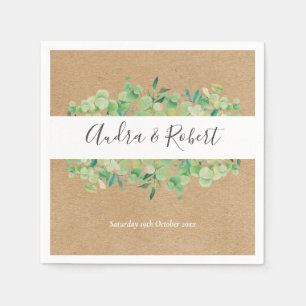 Serviette En Papier Verdure rustique Eucalyptus Garland Mariage