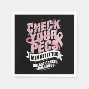 Serviette En Papier Vérifiez votre Pecs Hommes Sensibilisation au canc