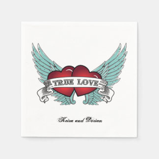 Serviette En Papier Véritable Amour Rockabilly Aiguille Coeur