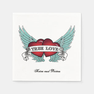 Serviette En Papier Véritable coeur à ailes d'amour par rockabilly