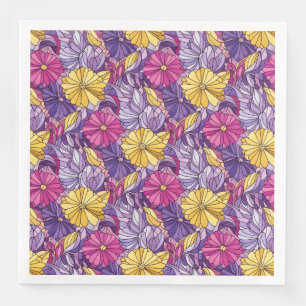 Serviette En Papier Verre Cathédrale Abstrait Violet Jaune Rose