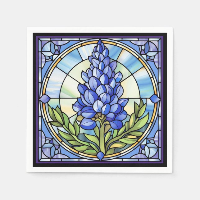 Serviette En Papier Verre texan Bluebonnet (Devant)