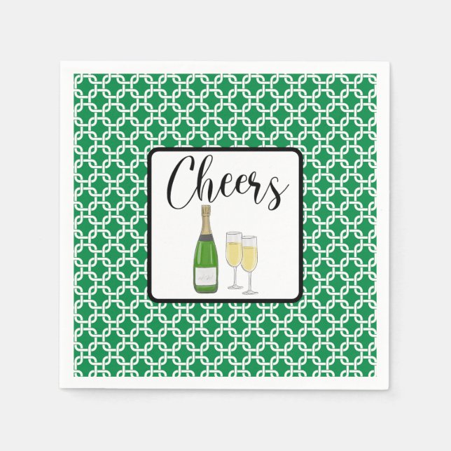Serviette En Papier Verres à champagne de célébration de scénario de C (Devant)