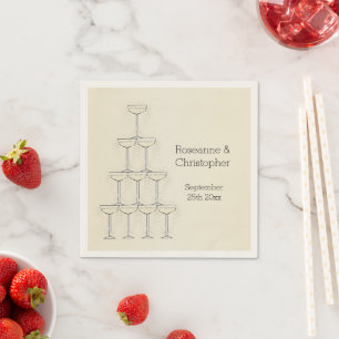 Serviette En Papier Verres à Champagne Mariage