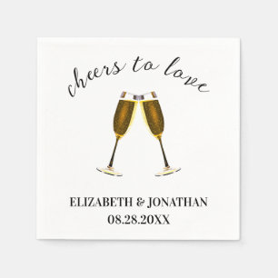 Serviette En Papier Verres à champagne pour À l'amour