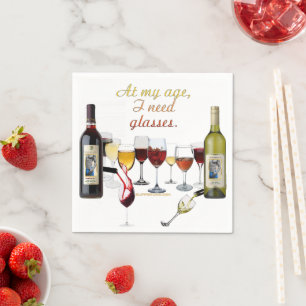 Serviette En Papier Verres à vin SlipperyJoe's jeu de mots coquin roug