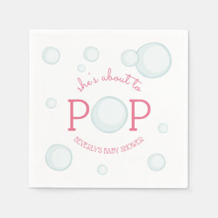 Serviette En Papier Vers la pop bulles Baby shower rose