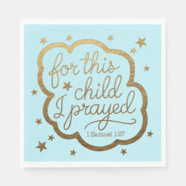 Serviette En Papier verset biblique de 1 Samuel 1:27