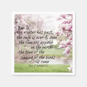Serviette En Papier Verset biblique du printemps